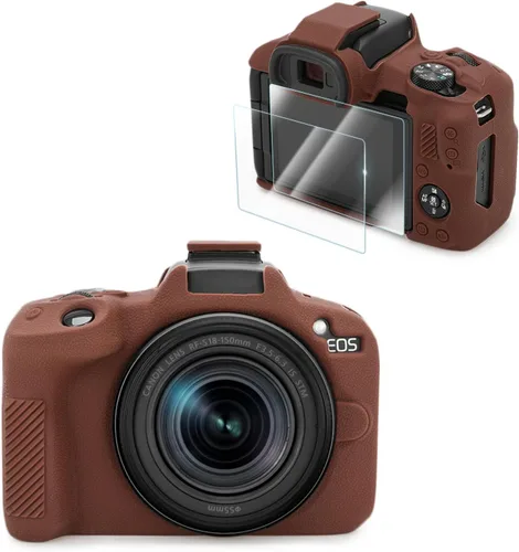 Miniatura 19 de VOVMOEYA Compatible con Canon EOS R50 - Kit de accesorios para funda de cámara [con 2 películas LCD templadas], funda protectora de silicona EOS R50