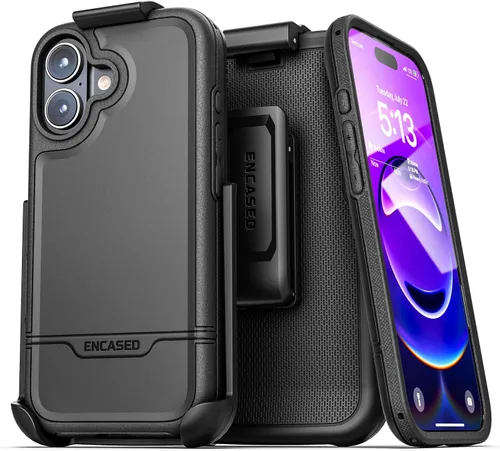 Miniatura 27 de ENCASED Funda para cinturón con clip para iPhone 11 (2019 Rebel Armor) Funda protectora resistente de cuerpo completo con soporte (Negro)