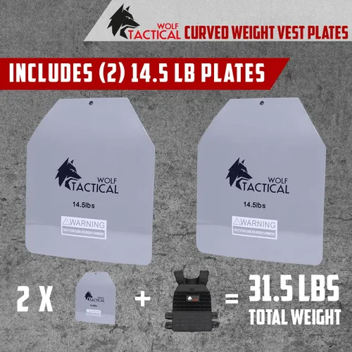 Miniatura 2 de WOLF TACTICAL Placas curvadas para chaleco de peso, pares de 5.75/8.75/14.5 libras, ajuste ergonómico contorneado, WOD, entrenamiento de fuerza