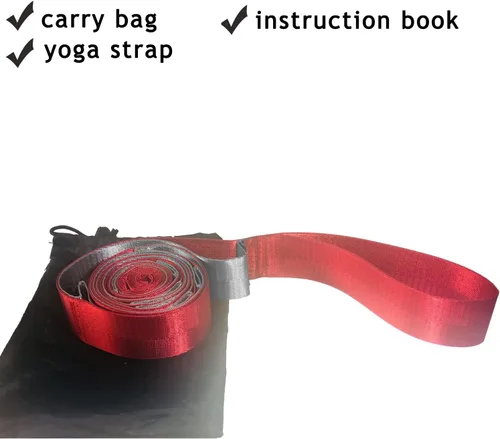Miniatura 5 de SANKUU - Correas de yoga para estiramiento con 12 bucles, póster de entrenamiento, correas para estiramiento, equipo de terapia física, bandas