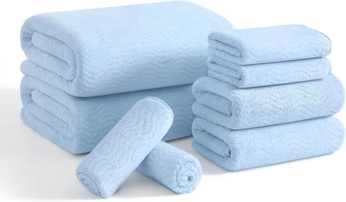 Miniatura 20 de Juego de toallas de baño de 8 piezas 2 toallas de baño grandes de gran tamaño, 2 toallas de mano y 4 paños Juego de toallas de baño ultrasuaves