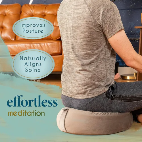 Miniatura 3 de Florensi - Cojín de meditación - Cómoda almohada de suelo - Tradicional almohada de meditación tibetana con hermosa cubierta de terciopelo - Cojín