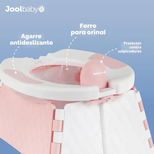 Miniatura 4 de Jool Baby Silla portátil de entrenamiento para ir al baño con bolsa de viaje y 30 forros, plegable, para uso en interiores y exteriores, camping