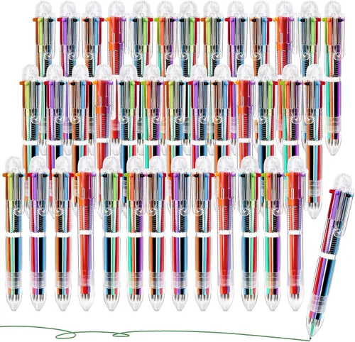 Miniatura 7 de Enyeopd Paquete de 6 bolígrafos multicolor en uno, bolígrafos divertidos para fiestas, bolígrafos retráctiles de colores para suministros de oficina