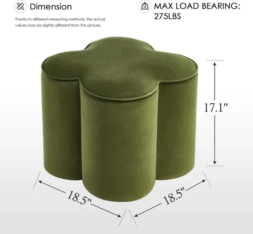 Miniatura 2 de Zesthouse – Otomana con forma de flor, reposapiés de terciopelo para sofá, taburete moderno para sala de estar, bonito taburete cuadrado