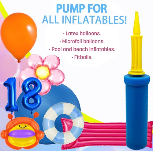 Miniatura 4 de Bomba de mano para globos, bomba de aire de doble acción bidireccional para globos, portátil para decoraciones de fiesta de cumpleaños