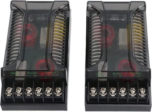 Miniatura 6 de Crossover pasivo de audio para automóvil, 2 vías de audio para automóvil, crossover sobrecorriente, disipación de calor, universal, divisor