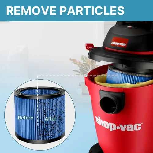 Miniatura 6 de Shop-Vac 9035033 Filtro de cartucho de nanofibra, se adapta a aspiradoras húmedas/secas de la marca Shop-Vac de 5 galones o más, reutilizable, 1