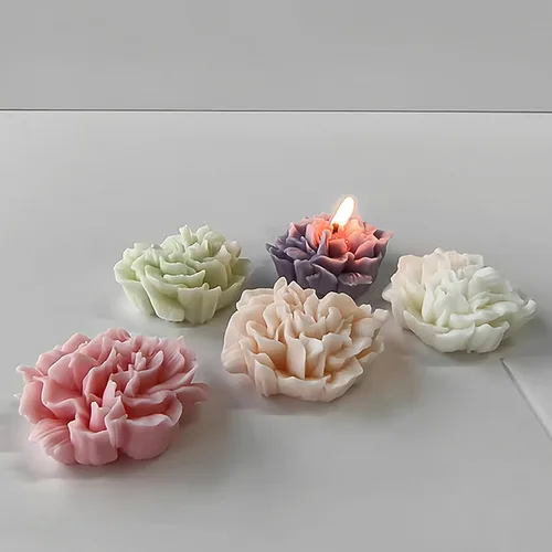 Miniatura 7 de Moldes de flores de resina de peonía de flores, moldes de silicona de fundición de resina para decoración del hogar y fabricación de velas, molde