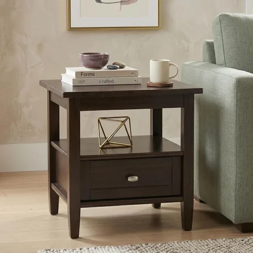 Miniatura 2 de Mesa de café Simpli Home Shaker, color marrón miel, Madera, Marrón (Tobacco Brown)
