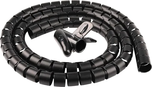 Funda organizadora para cables, tubo en espiral, para el hogar, oficina, PC, TV (longitud negra, 59 pulgadas de diámetro, 1.1 pulgadas)