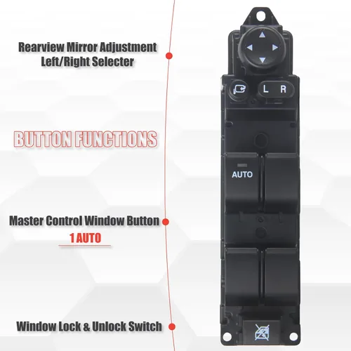 Miniatura 3 de DF73-66-350B Interruptor de ventana eléctrica maestro lado del conductor compatible con Mazda 2 2011 2012 2013 1.5L L4