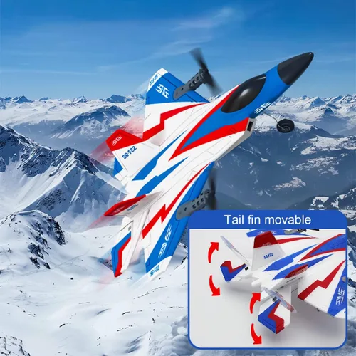 Miniatura 7 de Avión de control remoto de 4 canales, avión F-22 RC para adultos principiantes con sistema de estabilización Xpilot volador acrobático y acrobacia