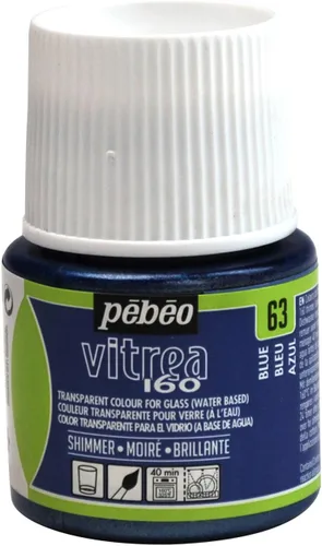 Miniatura 39 de Pebeo Vitrea 160 - Pintura para vidrio brillante, botella de 45 ml - Azul lapislázuli