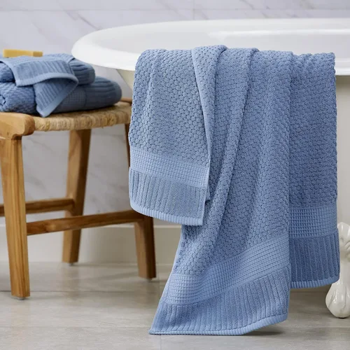 Miniatura 7 de NY Loft Paquete de 6 toallas de mano 100 % algodón, supersuaves y absorbentes, de secado rápido, de 16 x 28 pulgadas, algodón texturizado y Sombra
