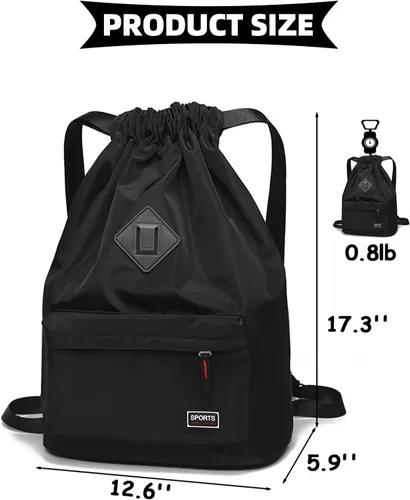Miniatura 6 de Peicees - Mochila tipo bolsa deportiva, ligera, impermeable con jareta para hombre y mujer