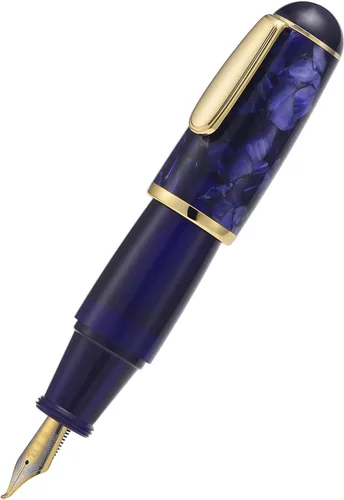 Miniatura 11 de Majohn Q1 Pluma estilográfica, plumín extrafino, azul y rojo, acrílico, gotero de Hombre Gordito, recarga de bolsillo de gran capacidad Azul Rojo