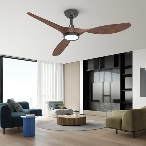 Miniatura 9 de Ventiladores de techo con luces y control remoto, grandes de 52 pulgadas, para interiores, motor de CC silencioso y aspas de ventilador de ABS, 3
