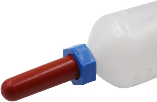 Miniatura 8 de YSTAR Botella de lactancia de leche de ternero de 1L con pezón Alimentador de leche de ternero Soporte para botellas de ovejas ganado ordeño