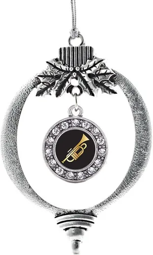 Miniatura 23 de Inspired Silver - Twin One - Adorno festivo de Navidad de plata - Adorno festivo de árbol de Navidad con dije de círculo y circonita cúbica