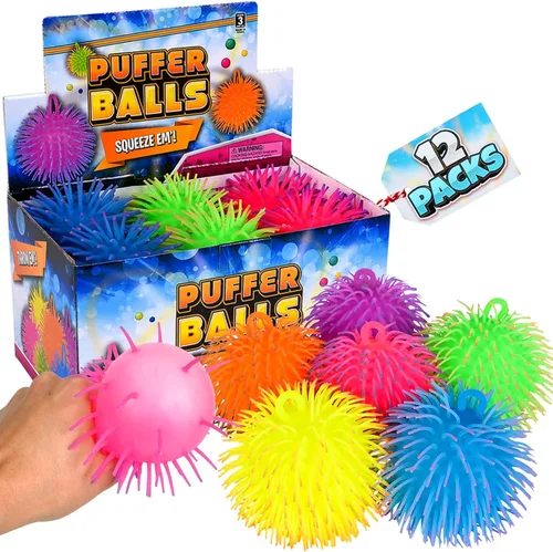 Bedwina Pelotas acolchadas (paquete de 6) – Bolas blandas para niños, recuerdos de fiesta de neón, sensoriales, para aliviar el estrés, juguetes de