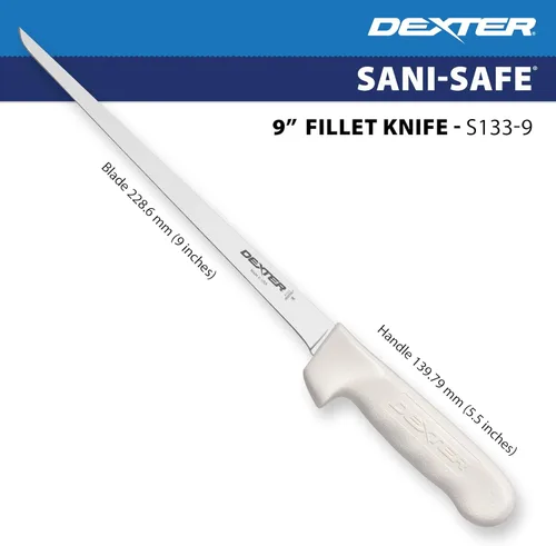 Miniatura 5 de Dexter-Russell Sani-Safe S133-9-PCP - Cuchillo de filete estrecho de 9 pulgadas con mango de polipropileno, acero Dexsteel de alto carbono