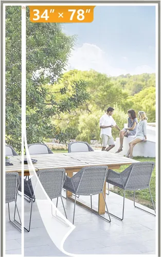 Miniatura 22 de Yotache Puerta mosquitera magnética reversible con apertura lateral izquierda y derecha, se adapta a puertas de 28 x 78 pulgadas, cortina de malla