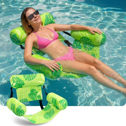 Miniatura 14 de Flotadores inflables para piscina, sillas flotantes para adultos, fideos de piscina inflables para adultos, natación resistente, plantas tropicales