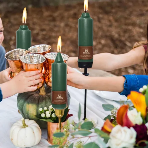 Miniatura 9 de Candelabros cortos de 5 pulgadas con velas cónicas verde oscuro, 4 piezas para cena, hogar, boda, fiesta, decoración