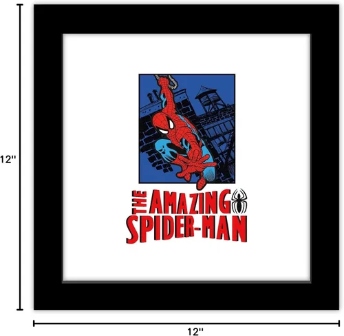 Miniatura 9 de Trends International Gallery Pops Marvel Spider-Man - Arte de pared increíble Spider-Man con foco retro, versión enmarcada negra, 12 x 12 pulgadas