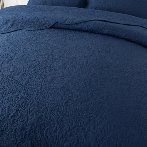 Miniatura 128 de HoneiLife - Juego de colcha de tamaño Queen, juego de ropa de cama de pana bordada de 3 piezas, colcha de lujo, ligera, cálida, para todas las Pana