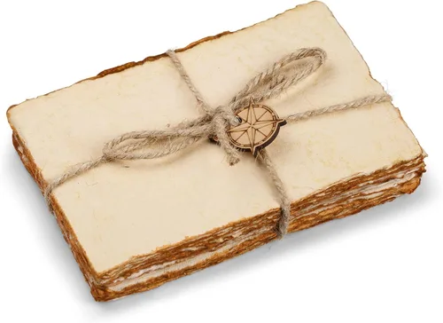 Wanderings Paquete de 50 tarjetas antiguas hechas a mano con borde Deckle en blanco, de 4 x 6 pulgadas, tarjetas mixtas para anuncios, invitaciones,