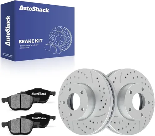 Miniatura 9 de AutoShack Pastillas de freno de cerámica para rotores de freno delanteros perforados y ranurados, repuesto para Mazda 3 2004-2013 2009 2010 2012