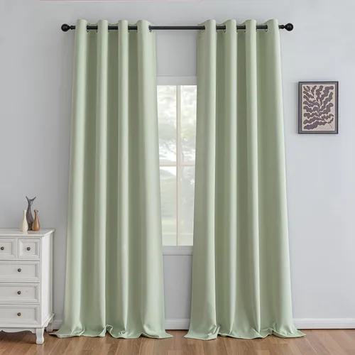 Miniatura 57 de IGEMAEVE Cortinas 100% opacas de 108 pulgadas de largo para dormitorio, juego de 2 paneles de cortinas opacas con bolsillo para barra y pestaña