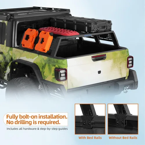 Miniatura 5 de u-Box Estante de cama de camión de 12.3 pulgadas de alto para Toyota Tacoma cama de 5 pies, Jeep Gladiator JT, Ford Ranger, Chevy Chevrolet