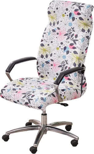 Miniatura 25 de CRFATOP Funda elástica para silla de oficina de computadora con cremallera duradera, funda para silla de escritorio giratoria universal, respaldo