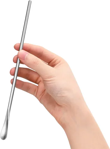 Miniatura 3 de Cuchara para agitar y mezclar de acero inoxidable 304 de 8.5 pulgadas / 8.6 in, herramienta de barra reutilizable para café, té, bebidas heladas