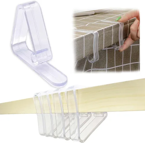 Miniatura 10 de 16 piezas de clips de mantel de plástico transparente, clips de mantel transparentes, clips de plástico para sujetar manteles, soporte para manteles