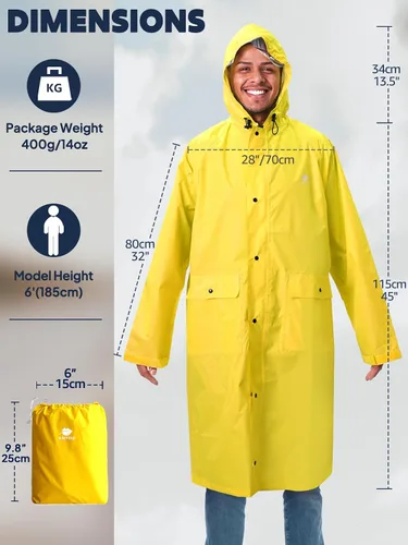 Miniatura 11 de Anyoo Poncho de lluvia con capucha, impermeable, ligero, para hombres, mujeres y adultos, con bolsillo para senderismo, camping, actividades al aire