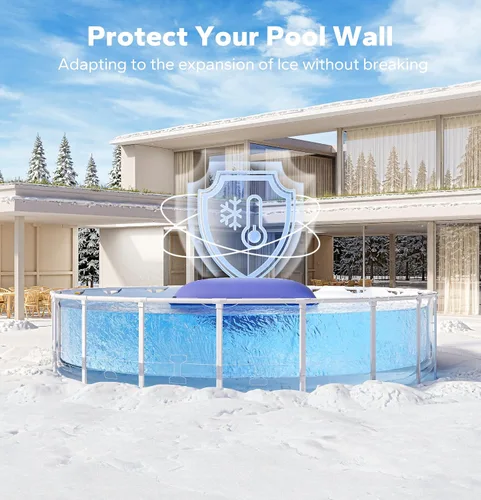 Miniatura 2 de POOLHACKER Almohadas de piscina mejoradas para piscinas sobre el suelo, ecualizador de hielo para invierno, 0.020 in, cubierta de piscina ultra