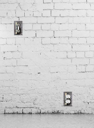 Miniatura 4 de WIRESTER Placa de interruptor de luz de palanca de una sola banda/cubierta de placa de pared - Cinta de casete transparente retro Punk Rock