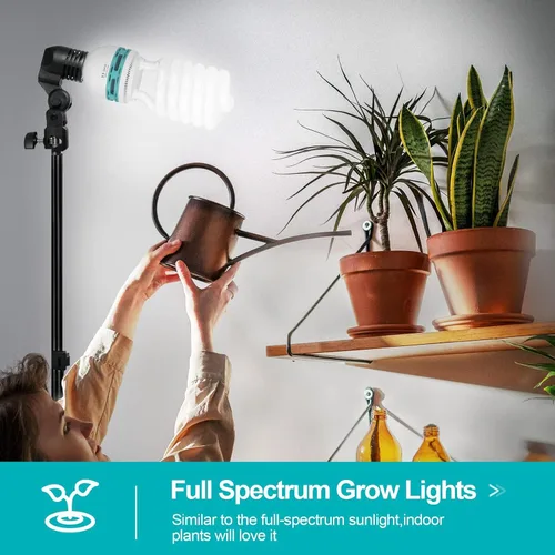 Miniatura 4 de EMART Bombilla de espectro completo, 105 W espiral CFL 5500 K luz diurna para kit de iluminación Softbox, lámpara de repuesto para fotografía
