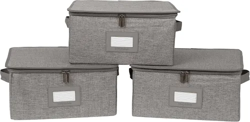Miniatura 120 de Covermates Keepsakes - Juego de cajas de almacenamiento con cierre de cremallera, paquete de 3 cubos organizadores de poliéster resistente, diseño