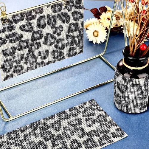 Miniatura 4 de 12000 calcomanías de diamantes de imitación con estampado de leopardo de 0.079 pulgadas (0.079 in), calcomanías autoadhesivas para automóvil