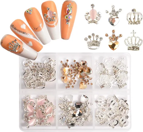Miniatura 8 de 60 dijes de uñas de mariposa con purpurina 3D de mariposa para arte de uñas, de aleación de metal, encantos de uñas Kawaii para uñas acrílicas