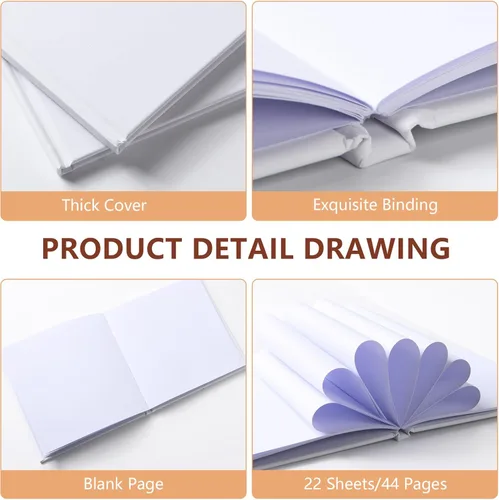 Miniatura 3 de zmybcpack Paquete de 12 libros encuadernados en blanco de 5x5 pulgadas, libro encuadernado en blanco para estudiantes para escribir historias