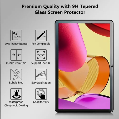 Miniatura 2 de Aircawin Protector de pantalla para Amazon Fire Max 11 2023 de 11 pulgadas, paquete de 2 películas de vidrio templado 9H para Fire Max 11, Claro