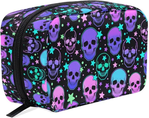 Miniatura 23 de MNSRUU Pequeña bolsa de cosméticos para niñas y mujeres, de viaje, con estampado de leopardo colorido, organizador de artículos de tocador