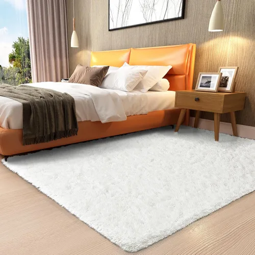 Miniatura 26 de Ophanie Alfombra Verde de Césped, Alfombras de Área para Dormitorio, Alfombra Shag Esponjosa de 4x6 pies, Suave Peluda Afelpada Linda para Niños 7