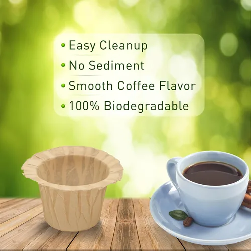 Miniatura 3 de Haetyly 100 unidades de filtros de papel natural compatibles con Keurig Single Serve 1.0 y 2.0, se ajustan a todas las marcas de cápsulas de café K